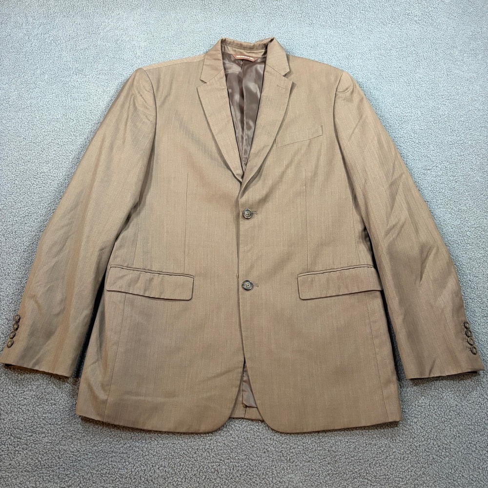 Perry Ellis Sport Coat Mens 42R Brown Classic Fit Two Button Blazer Jacket 8643